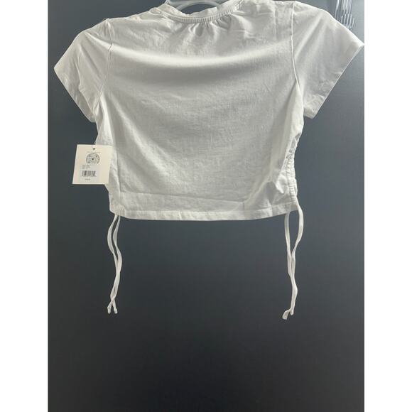LITA by Ciara NWT Crop Tee Ruched Drawstring on Sides Size Small White MSRP $68 - Picture 2 of 4